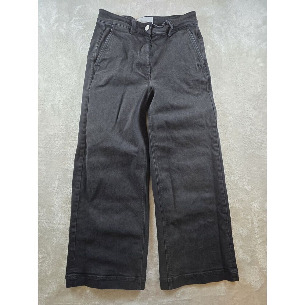 Everlane Womens Wide Leg‎ Black Denim Jeans Size 2 Stretch 25x26
